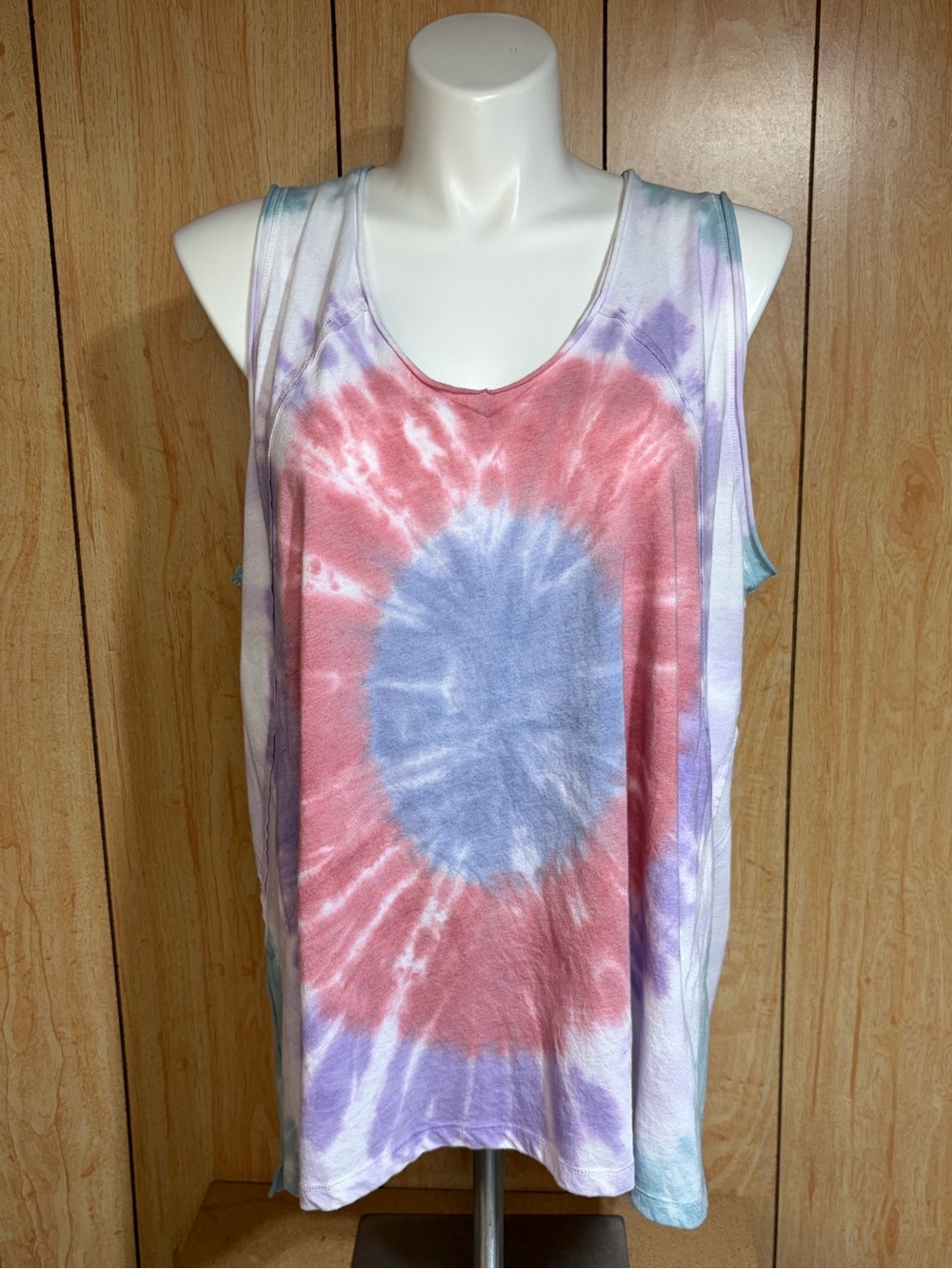 Free People Movement Tie-Dye Oversized Tank Top - Pink, Blue & Purple SZ -S